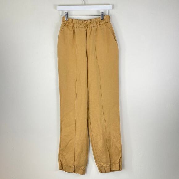 Chloe Stora Trousers Straight Leg With Pockets Color Tan Size 36 OR SMALL - Picture 2 of 9